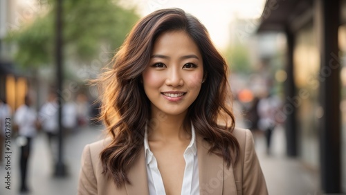 Happy handsome smiling professional asian business woman