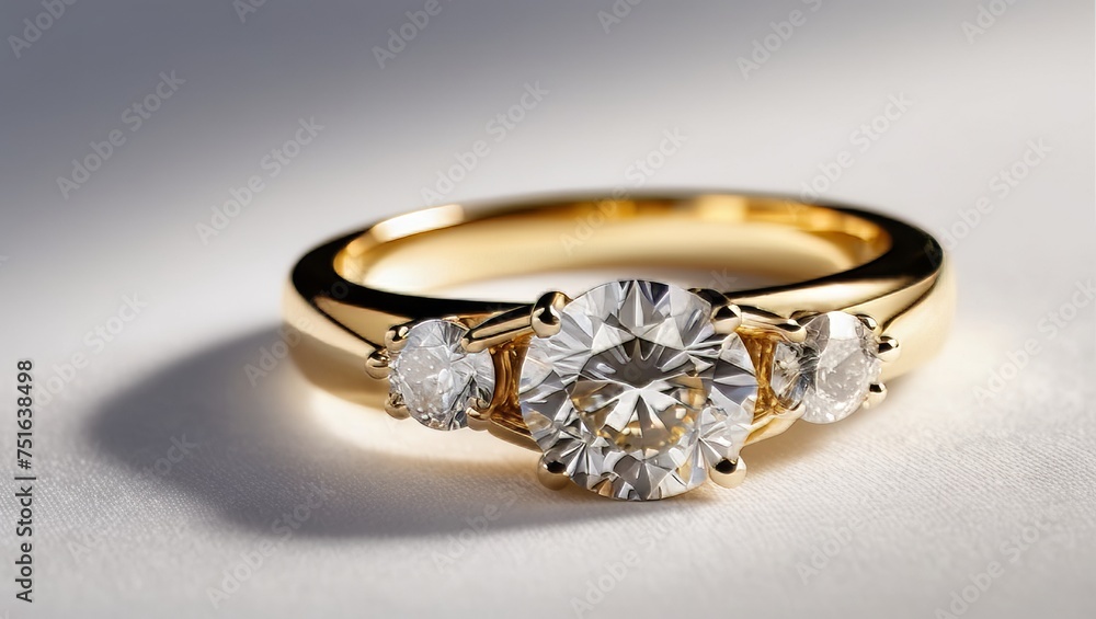 Wedding ring with diamonds on white satin cloth background. Wedding ring with diamonds on white satin cloth background.
