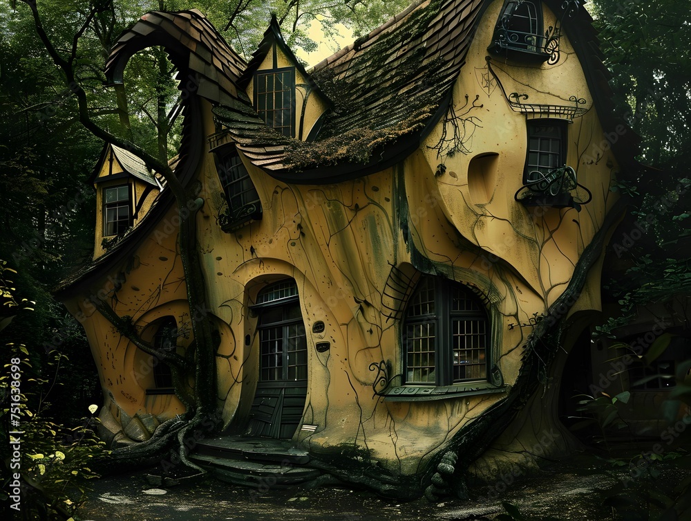 The Crooked House a meeting place for those who walk the crooked path of magic its twisted form a symbol of the power to bend reality