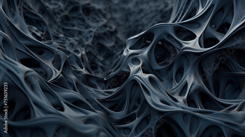 Scientific abstraction with futuristic textured tissue waves. Tech background with close-up wave bio texture. photo