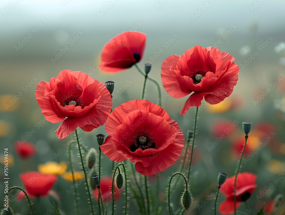Obraz premium Honor and gratitude captured through vibrant poppy photos