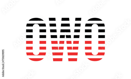 OWO three initial letter iconic line negative space minimal logo design vector template. monogram, abstract, wordmark, business, typography, minimalist, brand, company, flat, modern, unique, simple