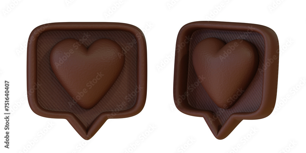 amei notificação 3d de chocolate para páscoa, elemento 3d amei notificação 3d de chocolate para páscoa, elemento 3d