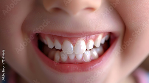 Close up of childs smile with teeth