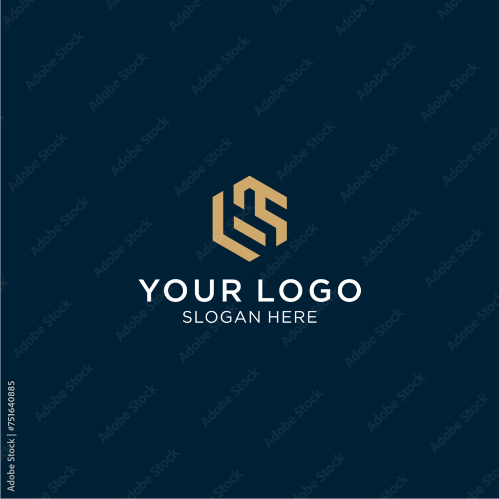 Obraz premium letter T hexagon technology