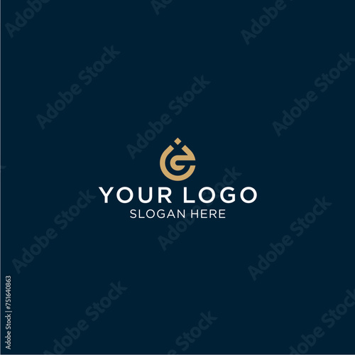 logo design with initial C dripping water
