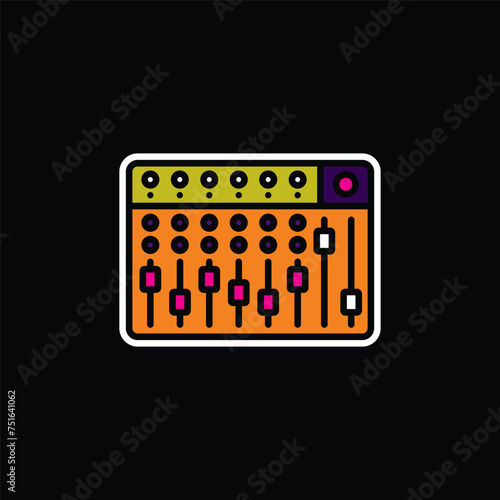 Original vector illustration. The contour icon of the music mixing console. A design element.