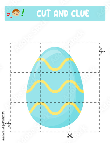 Cut and glue. Easter eggs. Educational game for children