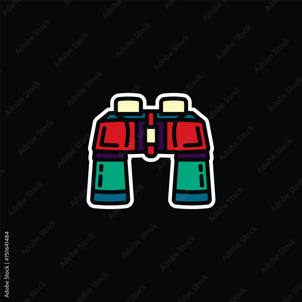 Original vector illustration. The contour icon of the field binoculars. Original vector illustration. The contour icon of the field binoculars.