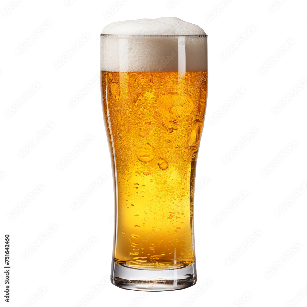a glass of cold beer isolated on transparent background a glass of cold beer isolated on transparent background