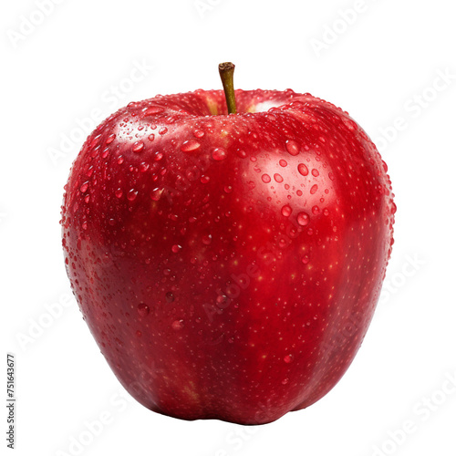 A juicy red apple isolated on transparent background