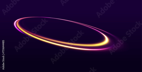 Abstract ring background with glowing swirling background. Energy flow tunnel. Blue portal, platform. Magic circle vector. Luminous spiral. round frame.