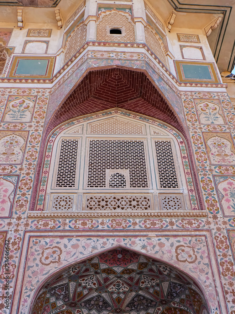 Amber Amer fort palace and Nahargarh Fort in Jaipur, India 