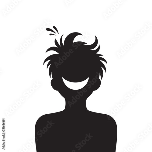 A Symbol of Hope: A Silhouette of a Positive Person Inspiring Optimism - Illustration of Happy Expression - Vector of Happy Expression
