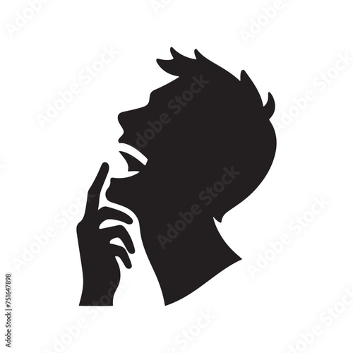 Silhouette of Laughing Person - Infectious Merriment Expressed Through a Simple Form - Illustration of Laughing Expression - Vector of Laughing Expression
