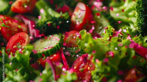 fresh vegetable salad background close up.