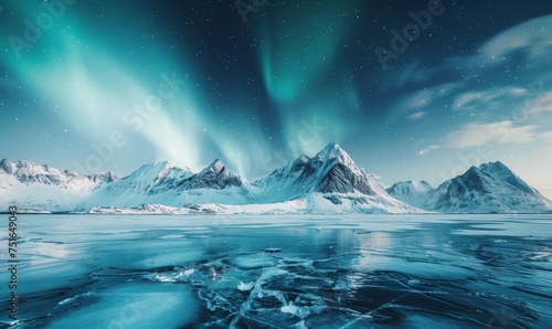 Majestic Northern Lights Over Norwegian Peaks