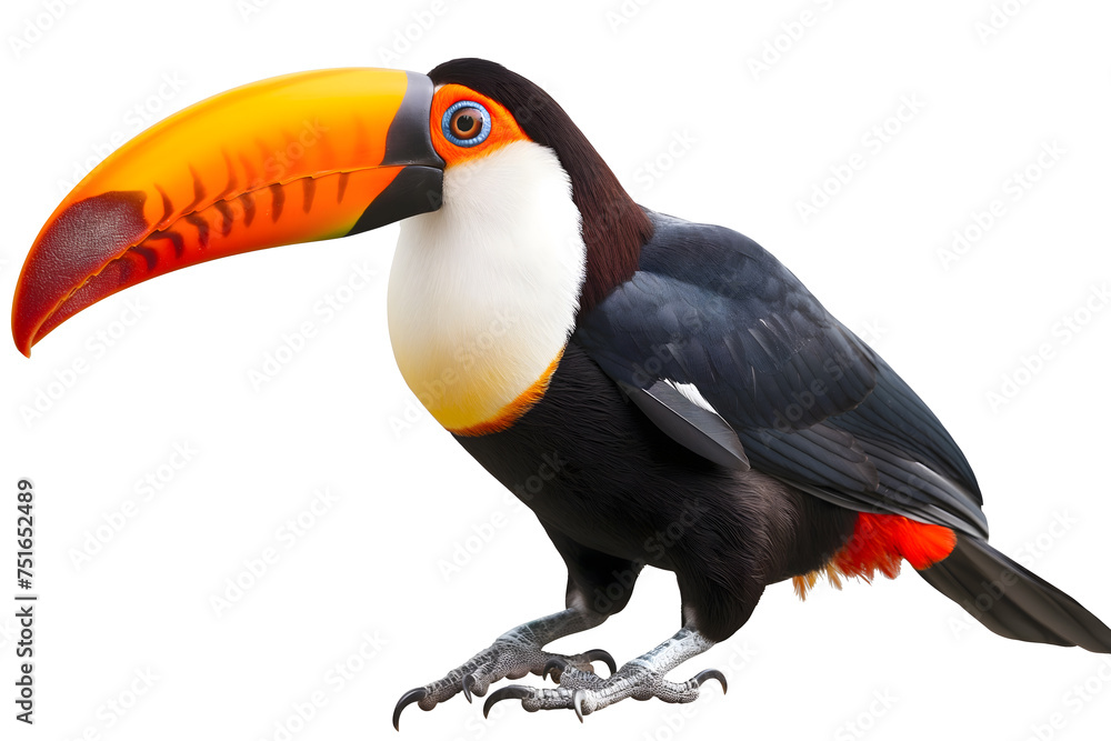 Naklejka premium Close-up Portrait of a Toco Toucan in Vibrant Colors