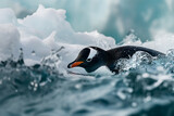 Graceful Penguin Gliding Through Chilly Waters