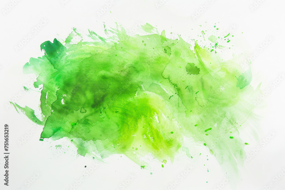 Watercolor background drawn by brush. Green paints spilled on paper. Watercolor background drawn by brush. Green paints spilled on paper.