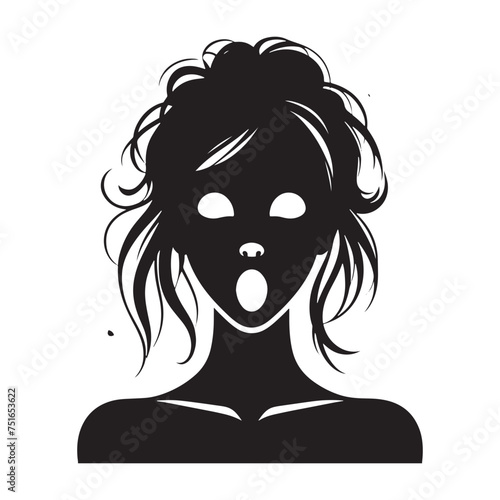 Silhouette of Surprised Person: A Look of Astonishment - Illustration of Surprised Expression - Vector of Surprised Expression

