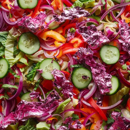 fresh vegetable salad background close up.