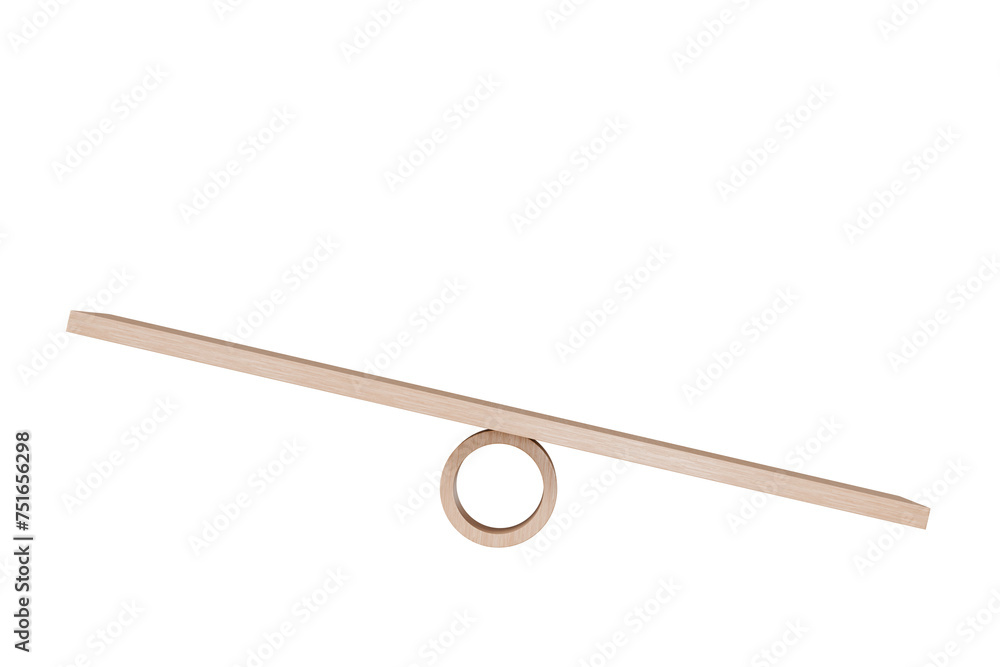 3d Wooden Seesaw Imbalance scales on isolated white background. comparison weight or unbalanced seesaw scales icon. minimal cartoon.3D Rendering. Banner, a place for text, copy space. 3d Wooden Seesaw Imbalance scales on isolated white background. comparison weight or unbalanced seesaw scales icon. minimal cartoon.3D Rendering. Banner, a place for text, copy space.