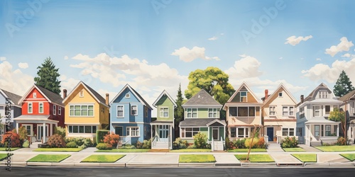 American homes on sunny day