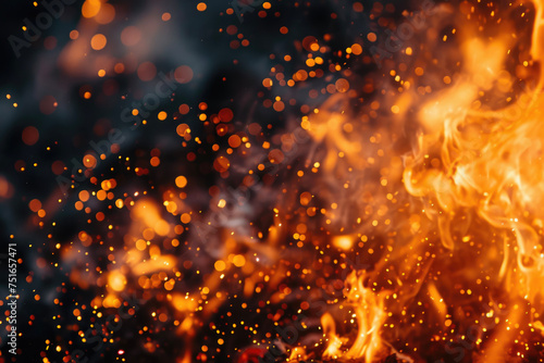 A fire texture with flames and sparks
