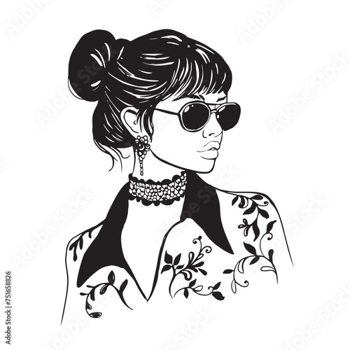 Girl Glasses Fashion Illustration