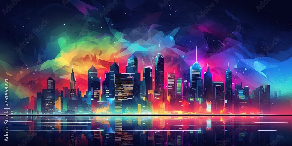 Obraz premium Colorful Nightlife background. City night life concept abstract background.