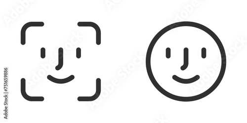 face recognition scanning sign icon vector illustration