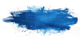 Blue ink brush stroke, Blue brush splashes isolated on transparent png.	