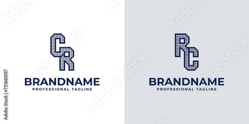 Letters CR and RC Dot Monogram Logo, Suitable for business with CR or RC initials photo