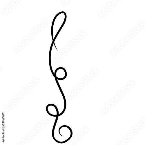 Calligraphic swirl ornament, flourish line style