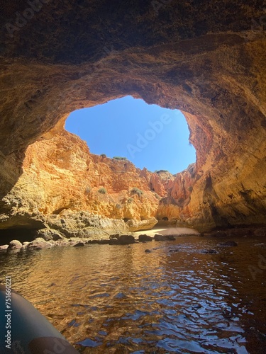 Benagil cave in the sea