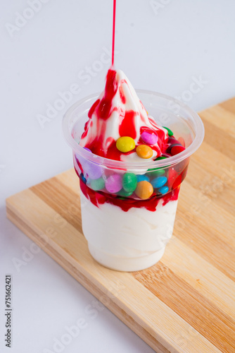 Food photo: Ice cream products on a white background for catalog