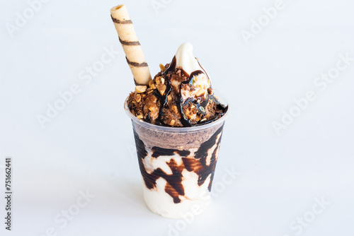 Food photo: Ice cream products on a white background for catalog