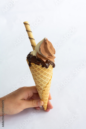 Food photo: Ice cream products on a white background for catalog