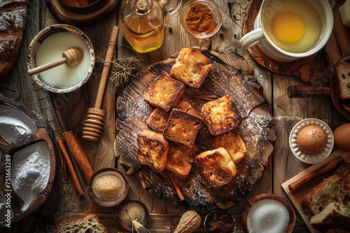 Delicious Homemade typical Spanish torrijas