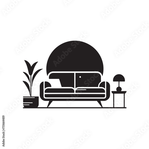 Sofa Silhouette - Inviting You to Sink In and Relax - Illustration of Sofa - Vector of Sofa
