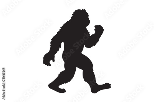 Bigfoot, Yeti, Silhouette, Wild Monster, Sasquatch, Bigfoot with middle finger, Stencil, Cut File, Printable