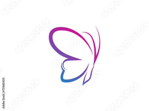 Vector butterfly abstract logo colorful