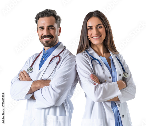 Team of Doctors Isolated on Transparent Background
