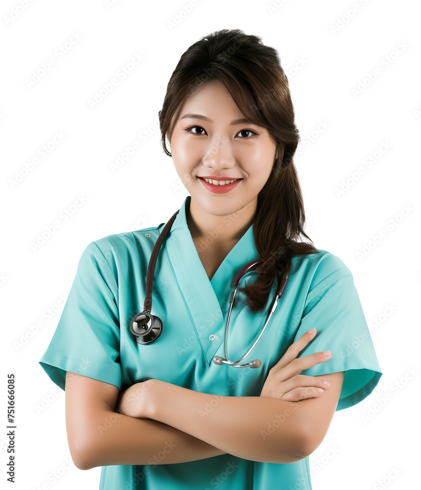 Happy Female Asian Nurse Crossed Arms Isolated on Transparent Background
Happy Female Asian Nurse Crossed Arms Isolated on Transparent Background