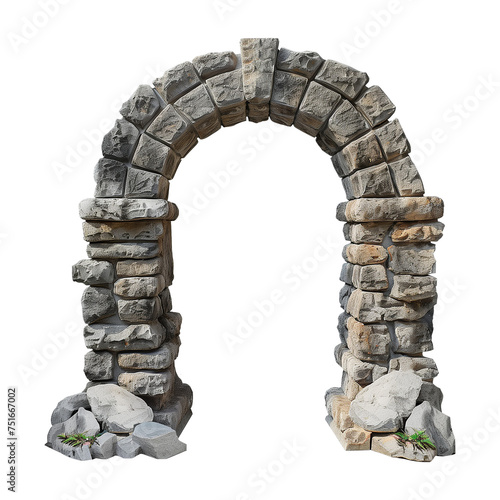 Stacked Stone Arch Isolated on Transparent Background 