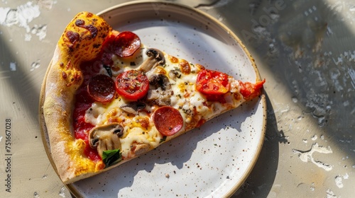 Artisan Pizza Slice on Elegant Plate