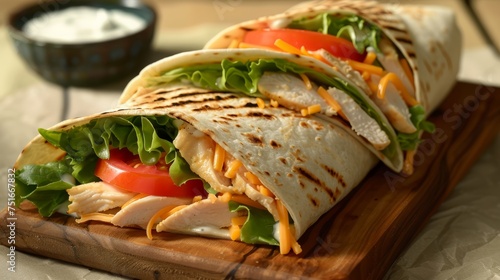 Delicious Chicken and Vegetable Wrap with Cheese