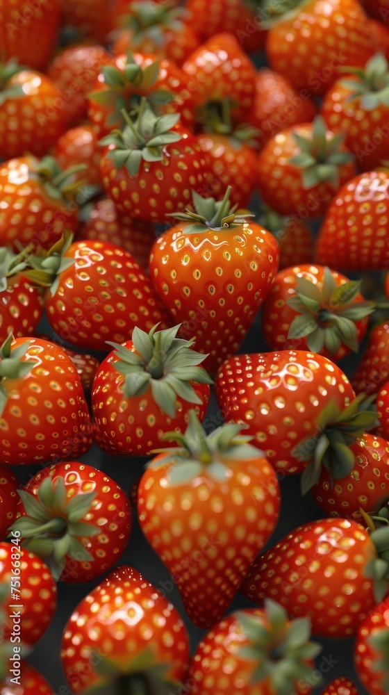 Luscious Red Strawberries in Full Bloom Luscious Red Strawberries in Full Bloom
