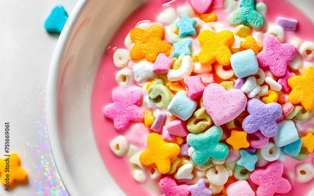 Capture the essence of Lucky Charms in a mouthwatering food photography shot Capture the essence of Lucky Charms in a mouthwatering food photography shot